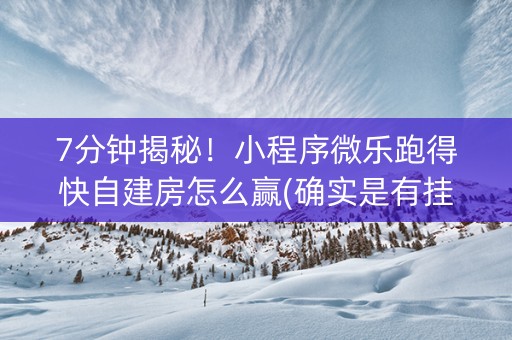 7分钟揭秘！小程序微乐跑得快自建房怎么赢(确实是有挂)