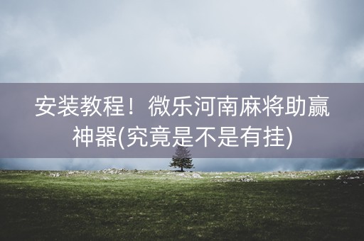 安装教程！微乐河南麻将助赢神器(究竟是不是有挂)
