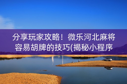 分享玩家攻略！微乐河北麻将容易胡牌的技巧(揭秘小程序插件下载)