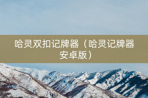 哈灵双扣记牌器（哈灵记牌器 安卓版）