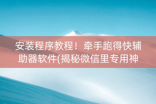 安装程序教程！牵手跑得快辅助器软件(揭秘微信里专用神器)