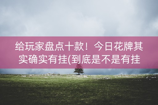 给玩家盘点十款！今日花牌其实确实有挂(到底是不是有挂)