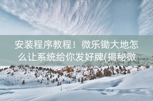 安装程序教程！微乐锄大地怎么让系统给你发好牌(揭秘微信里插件下载)