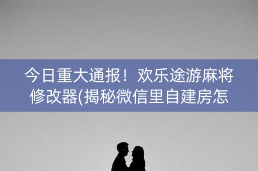 今日重大通报！欢乐途游麻将修改器(揭秘微信里自建房怎么赢)