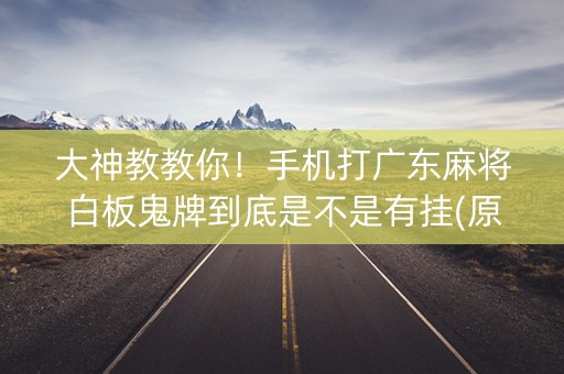 大神教教你！手机打广东麻将白板鬼牌到底是不是有挂(原来真的有挂)