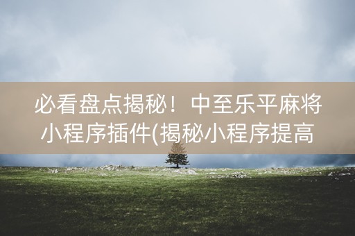 必看盘点揭秘！中至乐平麻将小程序插件(揭秘小程序提高胜率)