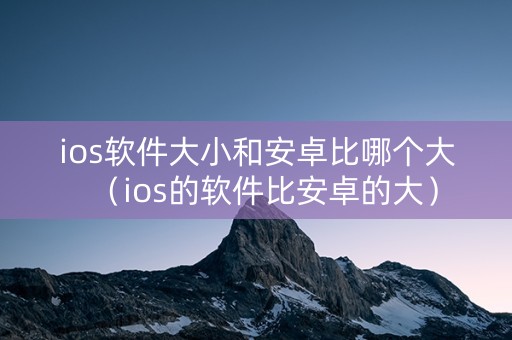 ios软件大小和安卓比哪个大（ios的软件比安卓的大）