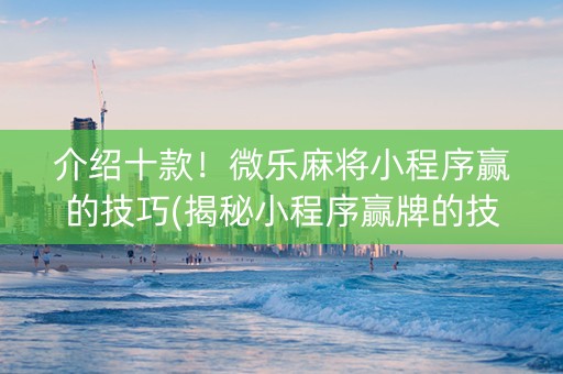 介绍十款！微乐麻将小程序赢的技巧(揭秘小程序赢牌的技巧)