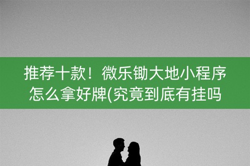 推荐十款！微乐锄大地小程序怎么拿好牌(究竟到底有挂吗)