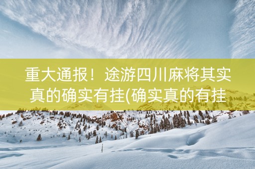 重大通报！途游四川麻将其实真的确实有挂(确实真的有挂)