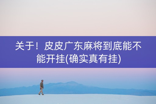 关于！皮皮广东麻将到底能不能开挂(确实真有挂)
