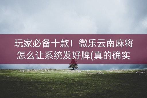 玩家必备十款！微乐云南麻将怎么让系统发好牌(真的确实是有挂)
