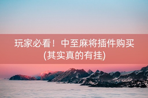 玩家必看！中至麻将插件购买(其实真的有挂)