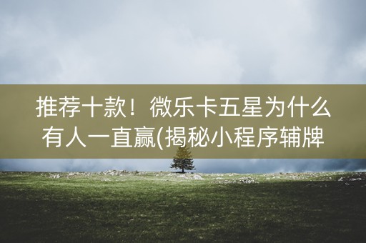 推荐十款！微乐卡五星为什么有人一直赢(揭秘小程序辅牌器)