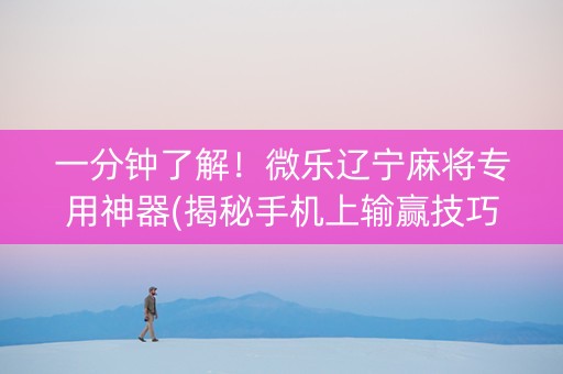 一分钟了解！微乐辽宁麻将专用神器(揭秘手机上输赢技巧)