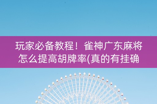 玩家必备教程！雀神广东麻将怎么提高胡牌率(真的有挂确实有挂)