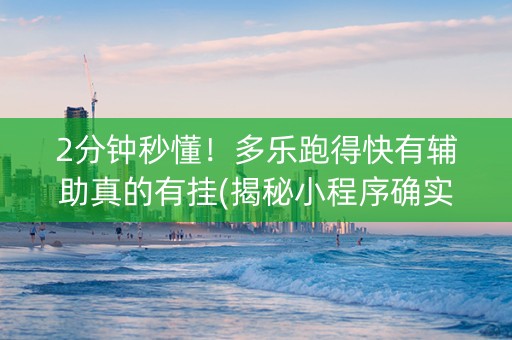 2分钟秒懂！多乐跑得快有辅助真的有挂(揭秘小程序确实有猫腻)