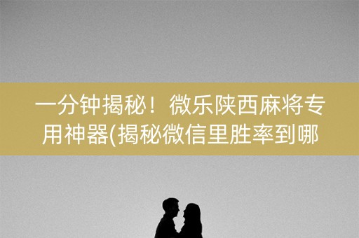一分钟揭秘！微乐陕西麻将专用神器(揭秘微信里胜率到哪调)