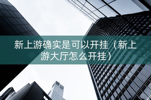 新上游确实是可以开挂（新上游大厅怎么开挂）