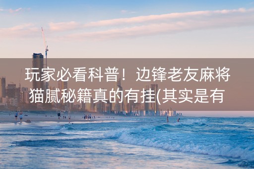 玩家必看科普！边锋老友麻将猫腻秘籍真的有挂(其实是有挂确实有挂)