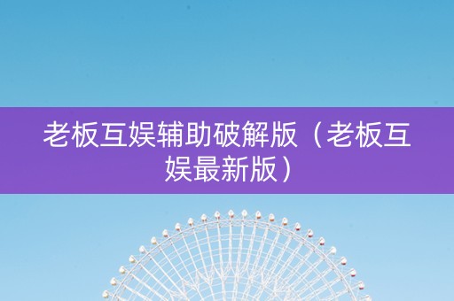 老板互娱辅助破解版（老板互娱最新版）