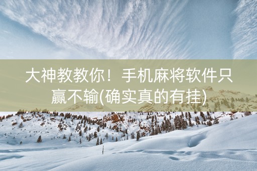 大神教教你！手机麻将软件只赢不输(确实真的有挂)