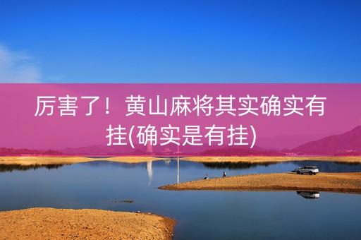 厉害了！黄山麻将其实确实有挂(确实是有挂)