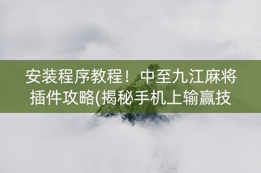 安装程序教程！中至九江麻将插件攻略(揭秘手机上输赢技巧)