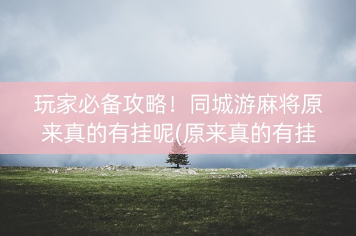 玩家必备攻略！同城游麻将原来真的有挂呢(原来真的有挂)