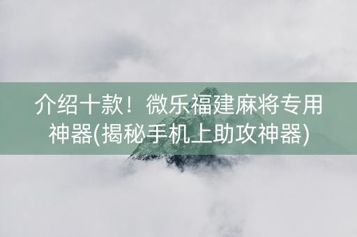 介绍十款！微乐福建麻将专用神器(揭秘手机上助攻神器)