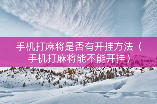 手机打麻将是否有开挂方法（手机打麻将能不能开挂）
