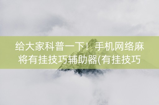 给大家科普一下！手机网络麻将有挂技巧辅助器(有挂技巧辅助器)