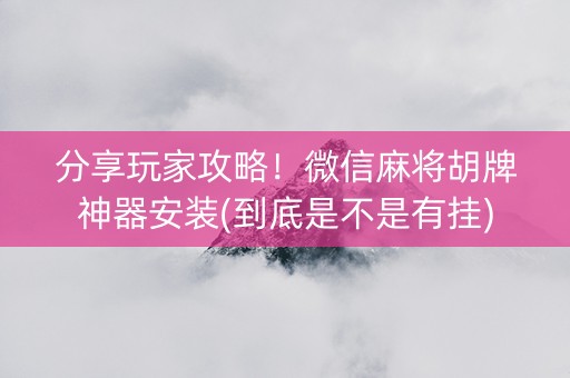 分享玩家攻略！微信麻将胡牌神器安装(到底是不是有挂)
