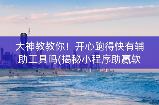 大神教教你！开心跑得快有辅助工具吗(揭秘小程序助赢软件)