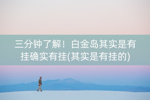 三分钟了解！白金岛其实是有挂确实有挂(其实是有挂的)