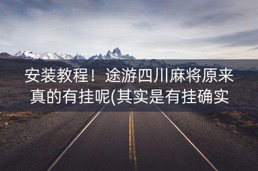 安装教程！途游四川麻将原来真的有挂呢(其实是有挂确实有挂)