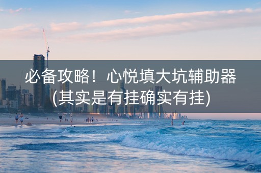 必备攻略！心悦填大坑辅助器(其实是有挂确实有挂)
