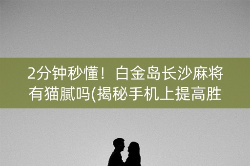 2分钟秒懂！白金岛长沙麻将有猫腻吗(揭秘手机上提高胜率)