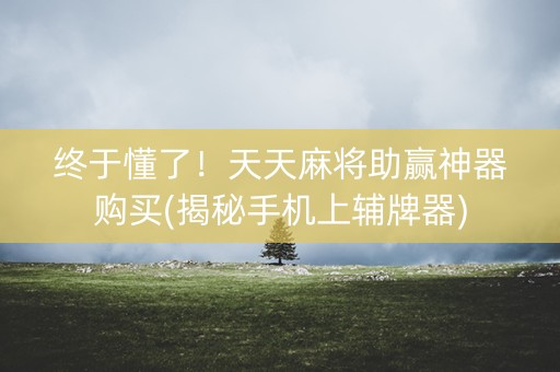 终于懂了！天天麻将助赢神器购买(揭秘手机上辅牌器)