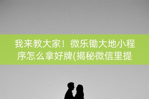 我来教大家！微乐锄大地小程序怎么拿好牌(揭秘微信里提高胜率)
