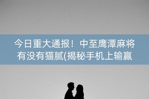 今日重大通报！中至鹰潭麻将有没有猫腻(揭秘手机上输赢技巧)