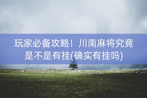 玩家必备攻略！川南麻将究竟是不是有挂(确实有挂吗)