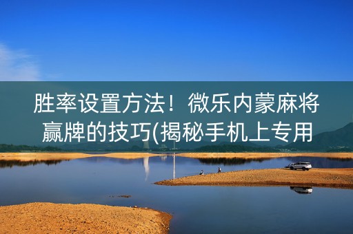 胜率设置方法！微乐内蒙麻将赢牌的技巧(揭秘手机上专用神器)