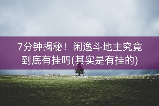 7分钟揭秘！闲逸斗地主究竟到底有挂吗(其实是有挂的)