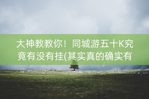 大神教教你！同城游五十K究竟有没有挂(其实真的确实有挂)