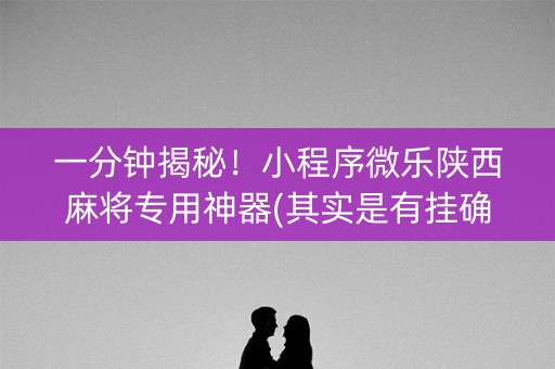 一分钟揭秘！小程序微乐陕西麻将专用神器(其实是有挂确实有挂)