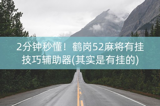 2分钟秒懂！鹤岗52麻将有挂技巧辅助器(其实是有挂的)