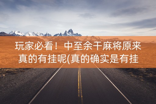 玩家必看！中至余干麻将原来真的有挂呢(真的确实是有挂)
