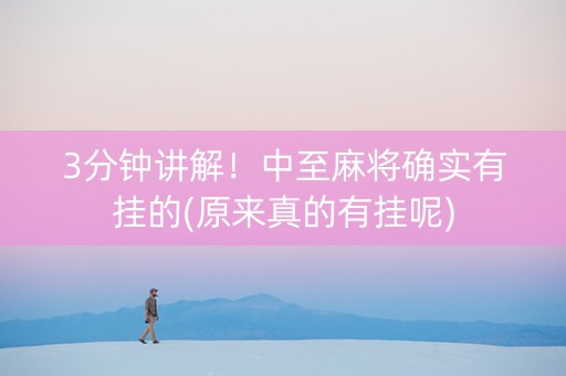 3分钟讲解！中至麻将确实有挂的(原来真的有挂呢)