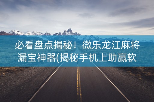 必看盘点揭秘！微乐龙江麻将漏宝神器(揭秘手机上助赢软件)